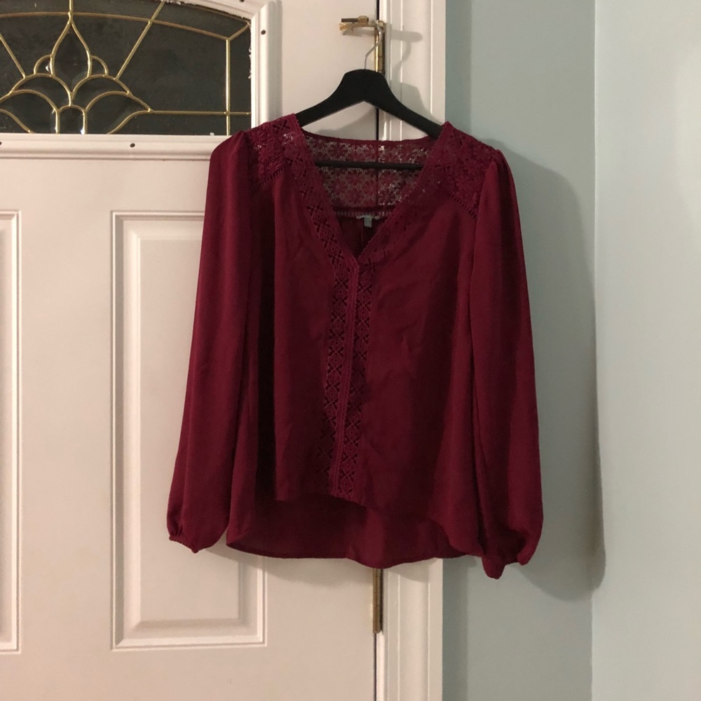 Magenta lace blouse